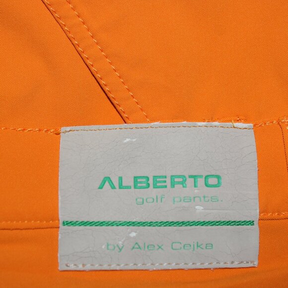 Alberto Golf Pants Mens 32x29 Orange 3XDry Cooler by Alex Cejka Y2K Vintage - Picture 5 of 8